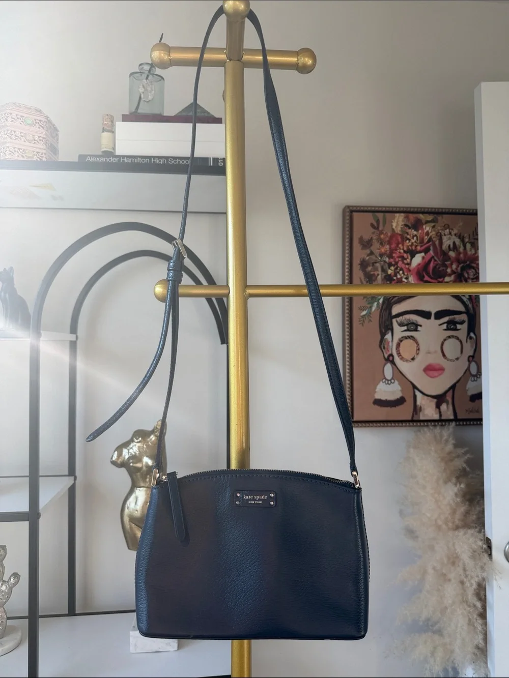 kate spade Navy Pebbled Leather Crossbody Bag